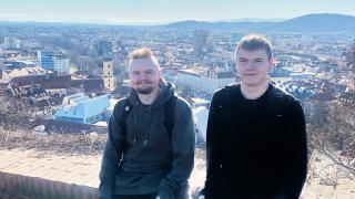 Sotungin etälukiolaiset Atte ja Otso Erasmus+ matkalla itävallassa