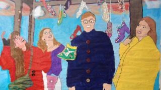 Maalaus iloisista nuorista